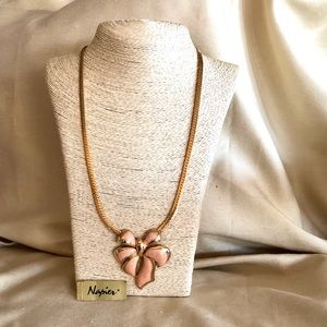 Napier pink bow necklace